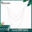 bamoer Little Daisy Adjustable Necklace for Women 925 Sterling silver CZ Three Layer Necklace 2020 New Mode necklace SCN429