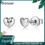 BAMOER 100% 925 Sterling Silver Petite Plain Hearts Stud Earrings for Women Silver Small Earrings Fine Jewelry brincos PAS441