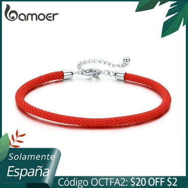 bamoer 925 Sterling Silver Charm Bracelet for Women Original European Female Adjustable 16cm to 21cm Girl Birthday Gifts SCB166