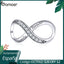 BAMOER Big Charms Real Sterling Silver 925 Infinity Family Forever Clear Crystal Charm for Original 925 Brand Bracelet SCC1146