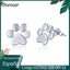 BAMOER 925 Sterling Silver Animal Dog Cat Paw Stud Earrings for Women Footprints Valentine's Day Gift SCE407