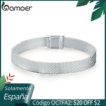 BAMOER Strand Bracelets Hot 925 Sterling Silver Metropolitan Style Women Fashion Bracelets Jewelry Gift 17CM-20CM SCX001