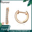 Bamoer Gold Color 925 Silver Hoop Earrings for Women with Cubic Zirconia 6 Colors Circle Earrings Wedding Jewelry SCE498