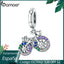 BAMOER 925 Sterling Silver Crystal Bike Bicycle Shape Pendant Charms fit Original Bracelets & Necklaces DIY Jewelry Gift SCC1082