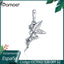 BAMOER Authentic 925 Sterling Silver Flower Fairy Dangle Pendant Charms fit Women Charm Bracelets & Necklaces jewelry SCC359