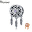 BAMOER Genuine 925 Sterling Silver Beautiful Dream Catcher Holder Beads fit Charm Bracelet Necklace DIY Jewelry Christmas SCC330