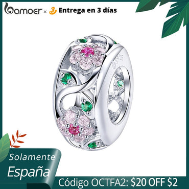 3 Days Delivery to Spain Silver Charm Collection 925 Sterling Silver Dazzling CZ  Beads fit Bracelets & Bangles Jewelry BSC039