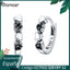 BAMOER 925 Sterling Silver Heart to Heart Hoop Earrings Silver for Women Sterling Silver Jewelry Valentine's Day Gift SCE445