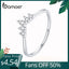 bamoer 925 Sterling Silver Crown Ring Finger Rings for Women Vintage Retro Stackable Rings Band Silver Fine Jewelry SCR686