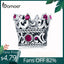 BAMOER Trendy 925 Sterling Silver Queen's Crown Pink CZ Crystal Charm Beads Fit Women Bracelets Bangle DIY Jewelry Making SCC776