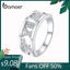 bamoer 925 Sterling Silver Gift with Bow Finger Rings for Women Roman Numeral Ring Rings Band Silver Fine Jewelry SCR687