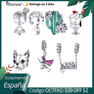 3 DAY DELIVERY TO SPAIN bamoer 925 Sterling Silver Original Design Charm for Original Snake Bracelet or Bangle Jewelry Accessory - BAGREER