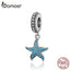 BAMOER Starfish Pendant Charm 925 Sterling Silver Sea Creature Ocean Charms for Bracelet S925 Fine Jewelry Making SCC1210
