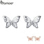 BAMOER Insect Collection 925 Sterling Silver Butterfly Dream Exquisite Stud Earrings for Women Sterling Silver Jewelry SCE452