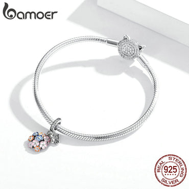 bamoer Authentic 925 Sterling Silver Jewelry make Colorful Garden Charm for Original Silver Beads Bracelet & Bangle DIY SCC1702
