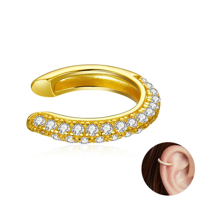 bamoer 925 sterling silver Gold Colors Circle Earrings ear clipr Hoop Earrings for kids women Wedding Jewelry BSE285