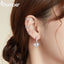 bamoer 925 sterling silver ear clipr Hoop Earrings for Women silver Circle Earrings women party earring Wedding Jewelry BSE337