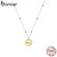 bamoer Sterling Silver 925Lucky Zodiac Plated platinum Pendant Necklace for Women Chain Necklaces Plated platinum Jewelry SCN432