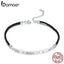 bamoer Roman Numeral Bracelet Link Chain Bracelets for Women 925 Sterling Silver Bracelets with Charms Anniversary Gifts SCB194