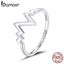 bamoer Wave Ring Finger Rings for Women 925 Sterling Silver Retro Engagement Wedding Jewelry Fashion Accessories XMAS SCR692