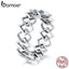 bamoer Geometric Ring Finger Rings for Women 925 Sterling Silver Retro Engagement Wedding Jewelry Fashion Accessories SCR694