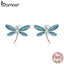 bamoer 925 Sterling Silver Dragonfly Earrings for Women Hypoallergenic Silver Jewelry for Kid Hypoallergenic earring BSE455