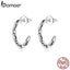 bamoer 925 Sterling Silver Metal Buckle Stud Earrings for Girl Enamel Asymmetry Hypoallergenic Ear Stud for girls Kids BSE454