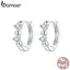 bamoer Authentic 925 Sterling Silver Simple Zircon Earrings Stud for Women and Men Silver 925 Fashion silver Jewelry SCE980