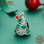BAMOER 925 Sterling Silver Christmas Tree & Star , Clear CZ Charm Beads fit Women Bracelet Bangles Jewelry Christmas Gift SCC307