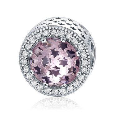 BAMOER 100% 925 Sterling Silver Sparkling Star Pave Dazzling CZ Beads fit Women Bracelets & Necklaces Jewelry Making SCC731